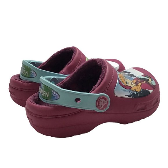 Crocs Toddler Girls Sz 10/11 Fuchsia Disney Frozen - Picture 11 of 12